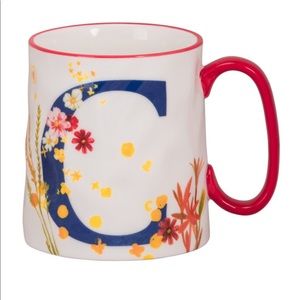 Beautiful Personalized mug C white and flora